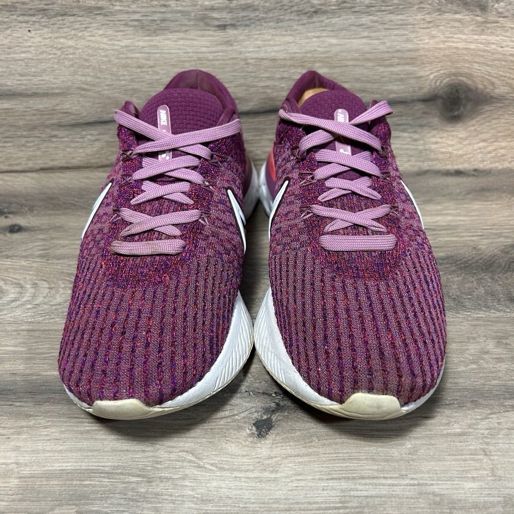 Nike React Infinity Run Flyknit 3 Womens 8.5 Running Shoes Bordeaux DD3024-500 - Picture 2 of 9